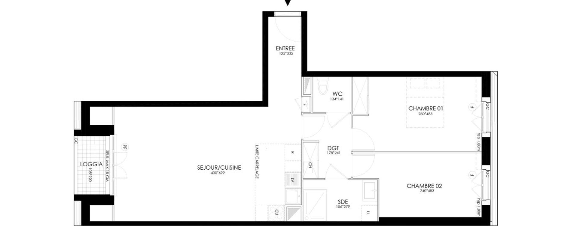 Appartement T3 de 66,93 m2 &agrave; Clamart Grand canal