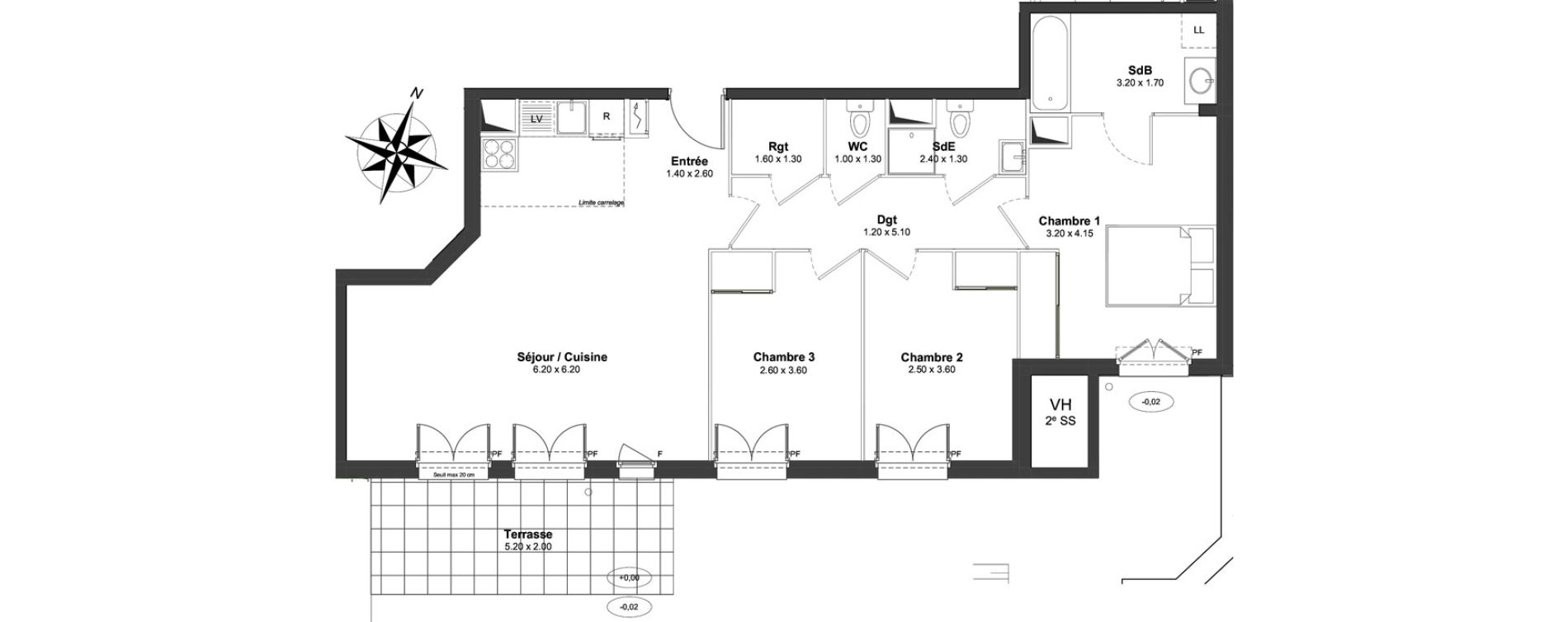 Appartement T4 de 81,26 m2 &agrave; Clamart Gare