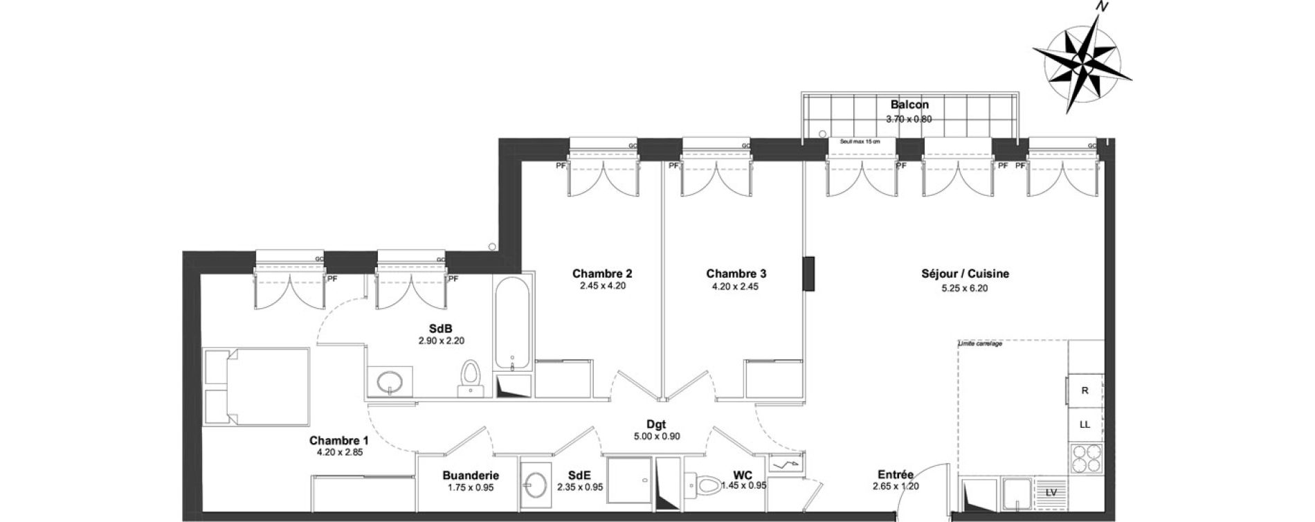 Appartement T4 de 84,31 m2 &agrave; Clamart Gare