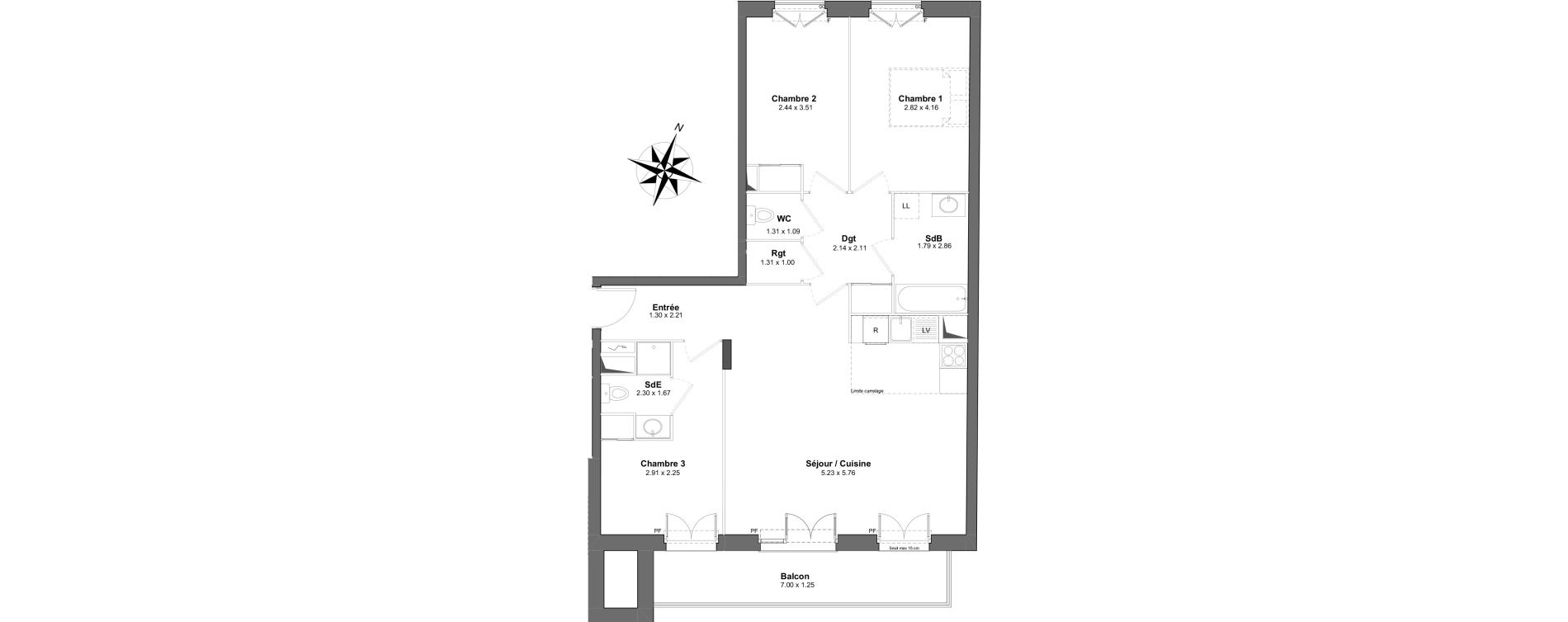 Appartement T4 de 82,66 m2 &agrave; Clamart Gare