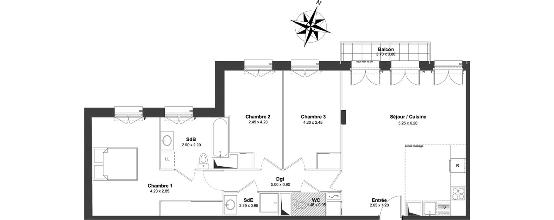Appartement T4 de 84,31 m2 &agrave; Clamart Gare