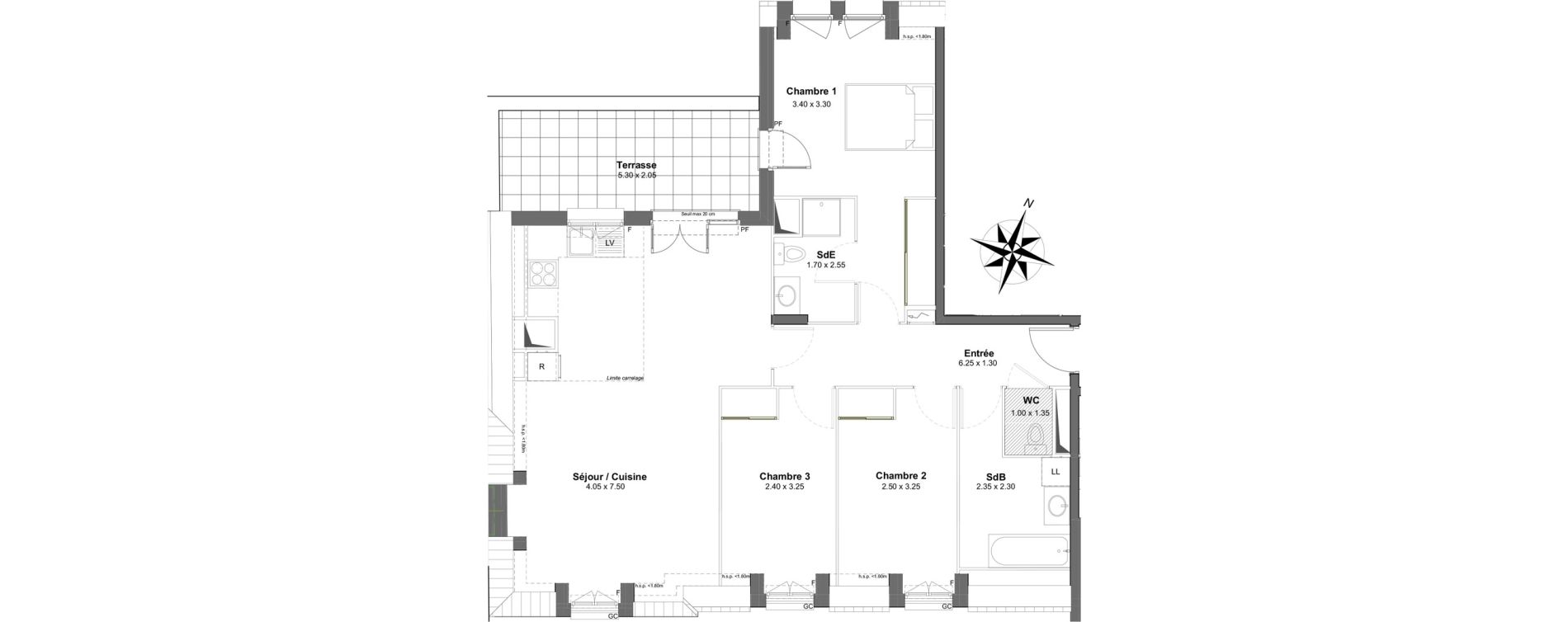 Appartement T4 de 90,14 m2 &agrave; Clamart Gare