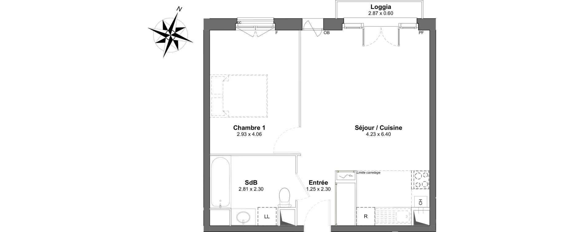 Appartement T2 de 44,23 m2 &agrave; Clamart Gare