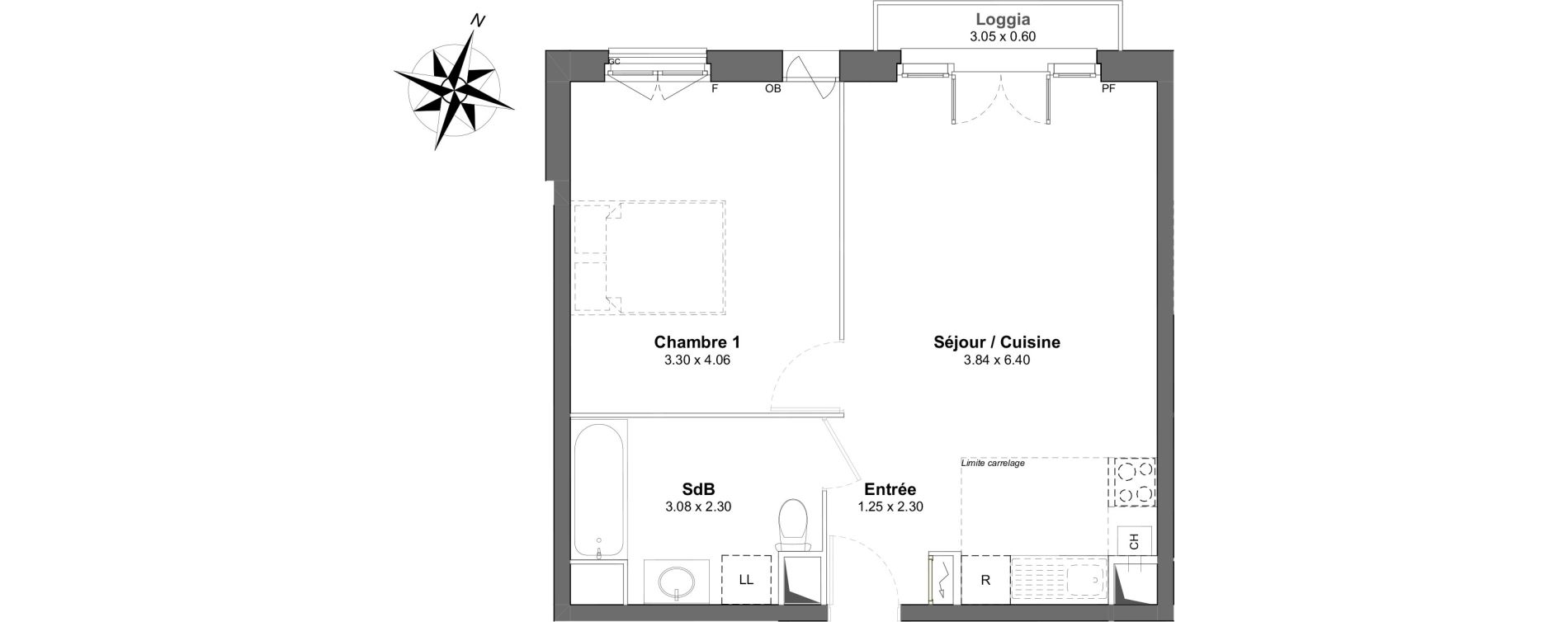 Appartement T2 de 44,18 m2 &agrave; Clamart Gare