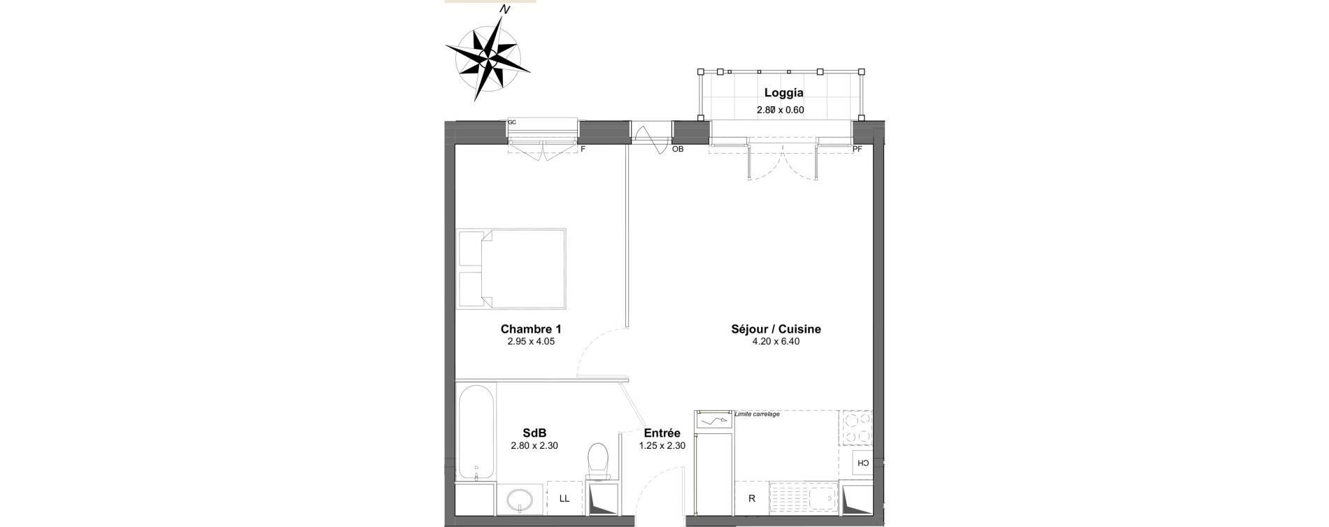 Appartement T2 de 44,44 m2 &agrave; Clamart Gare