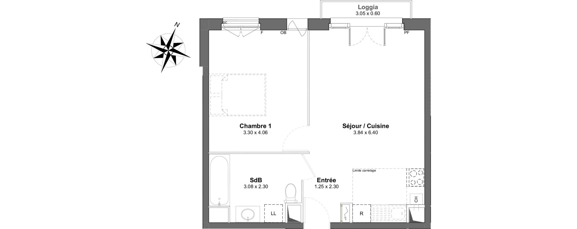 Appartement T2 de 44,18 m2 &agrave; Clamart Gare