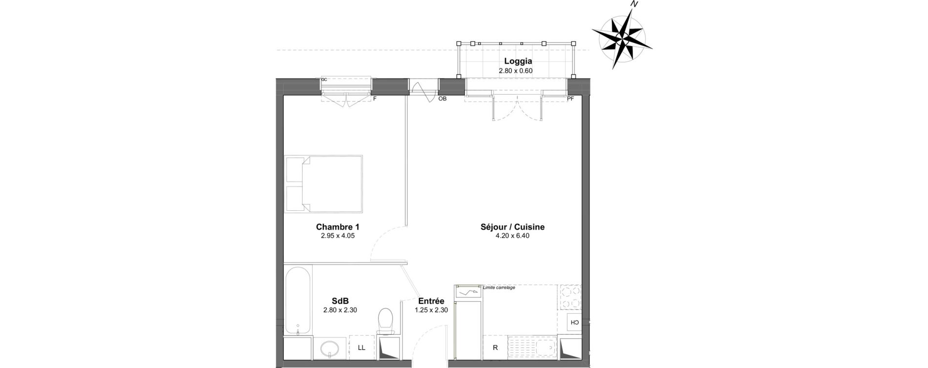 Appartement T2 de 44,45 m2 &agrave; Clamart Gare