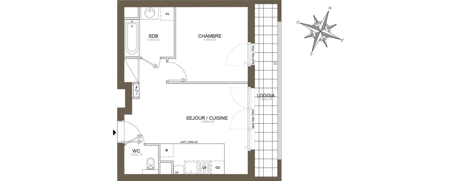 Appartement T2 de 39,71 m2 &agrave; Clamart Schneider-percy