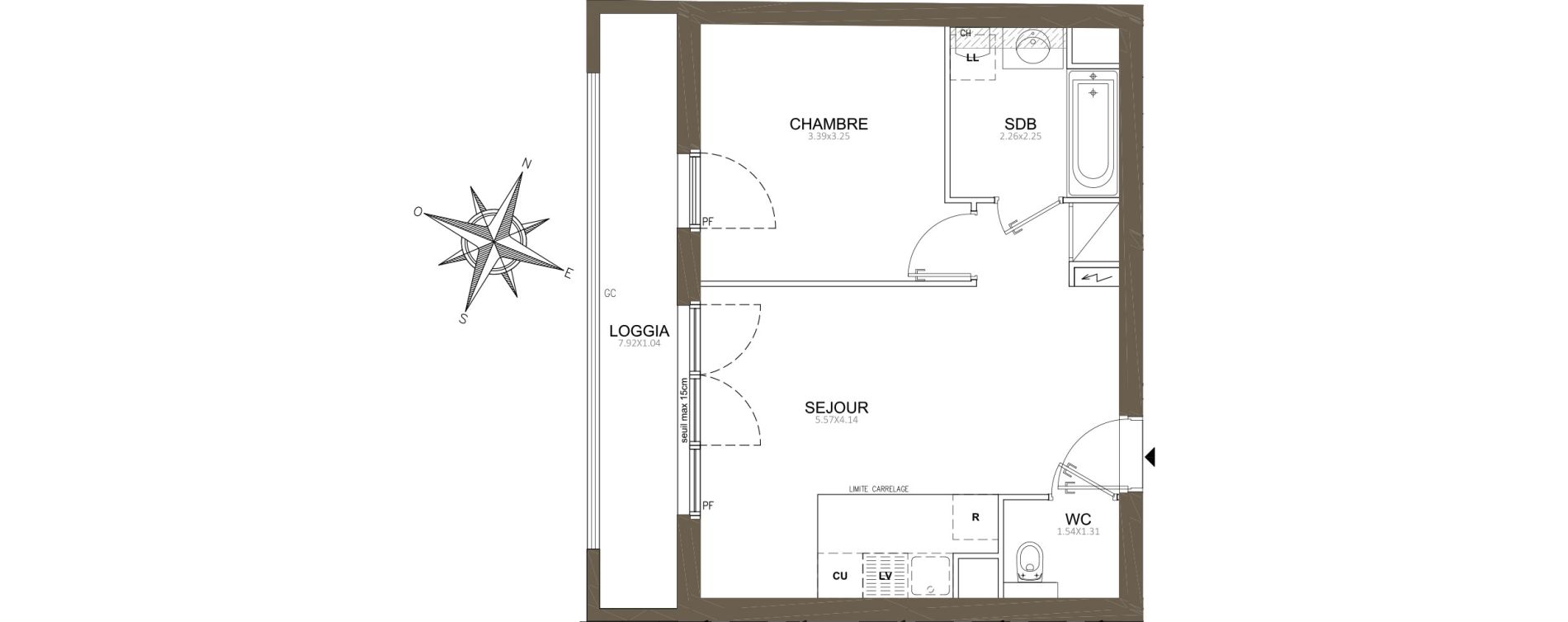 Appartement T2 de 40,52 m2 &agrave; Clamart Schneider-percy