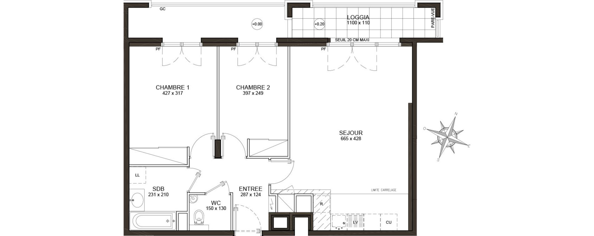 Appartement T3 de 63,70 m2 &agrave; Clamart Schneider-percy