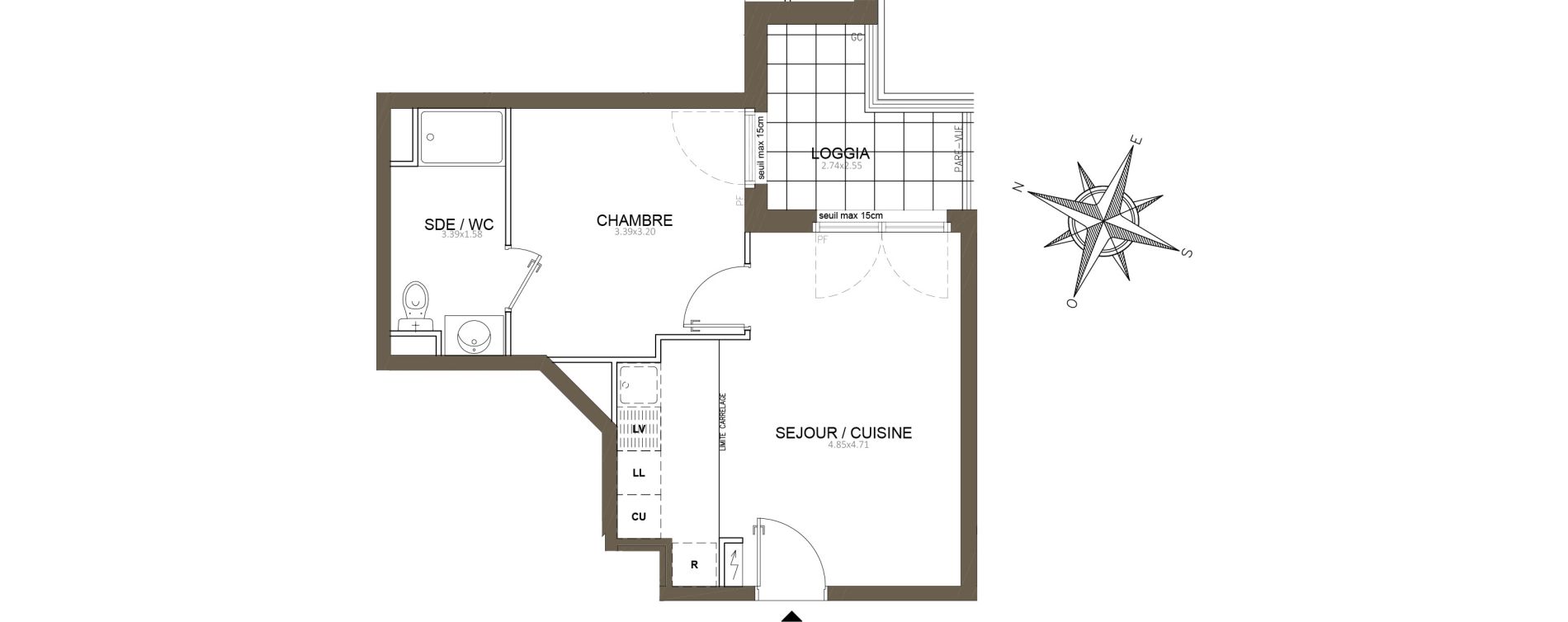 Appartement T2 de 34,87 m2 &agrave; Clamart Schneider-percy