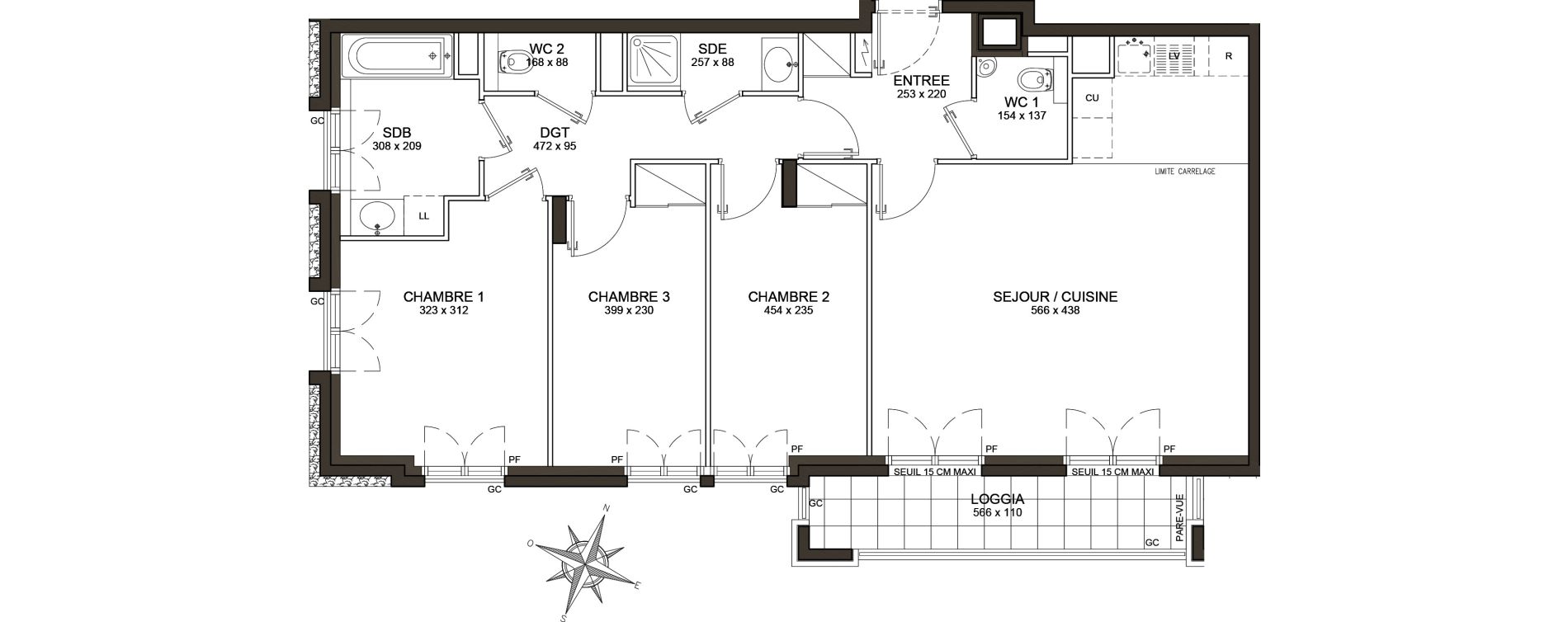 Appartement T4 de 83,07 m2 &agrave; Clamart Schneider-percy