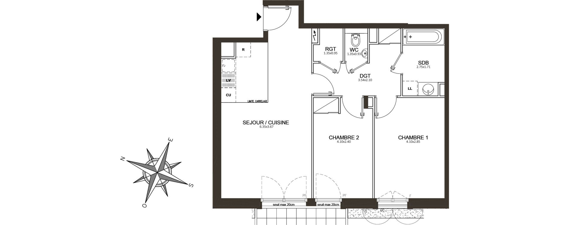 Appartement T3 de 61,95 m2 &agrave; Clamart Schneider-percy
