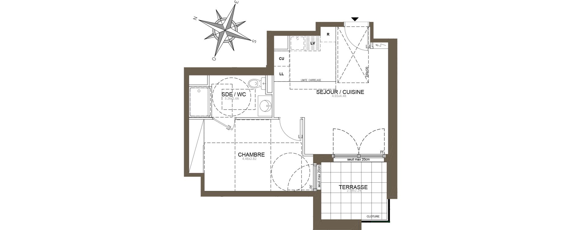 Appartement T2 de 36,60 m2 &agrave; Clamart Schneider-percy
