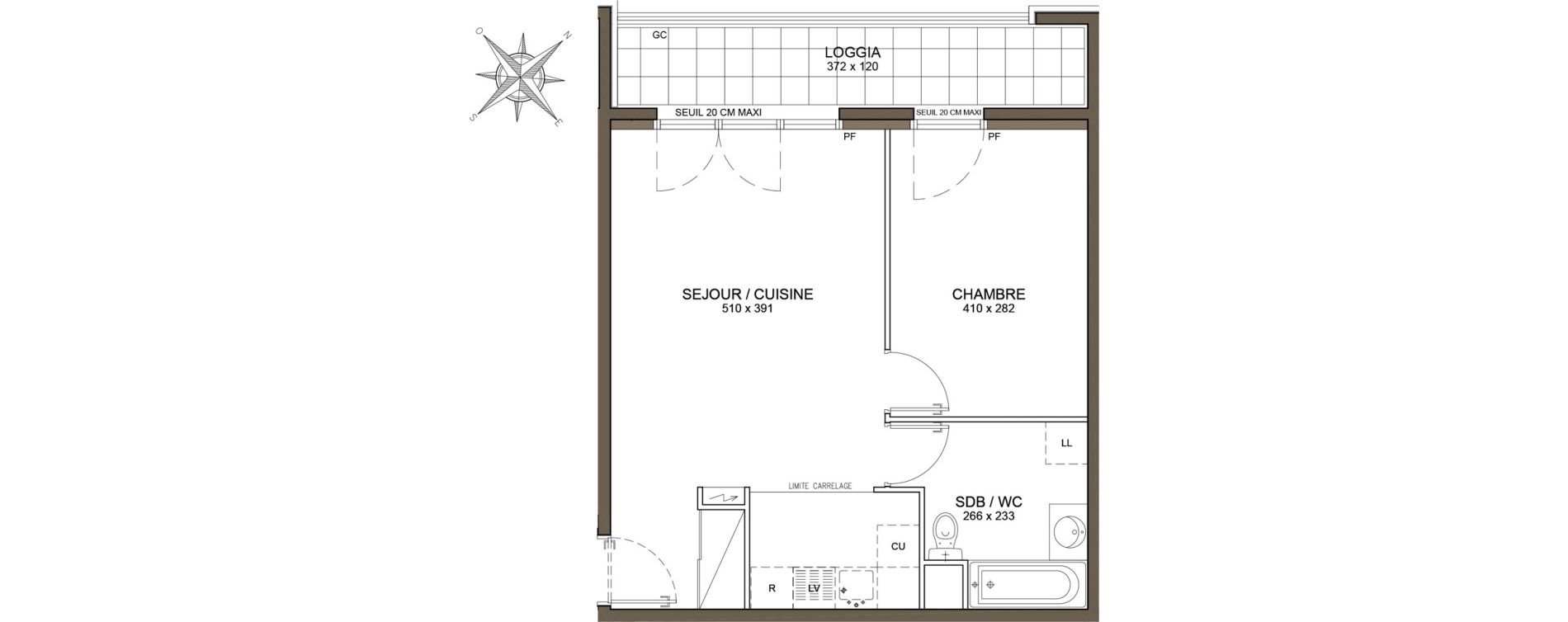 Appartement T2 de 45,02 m2 &agrave; Clamart Schneider-percy