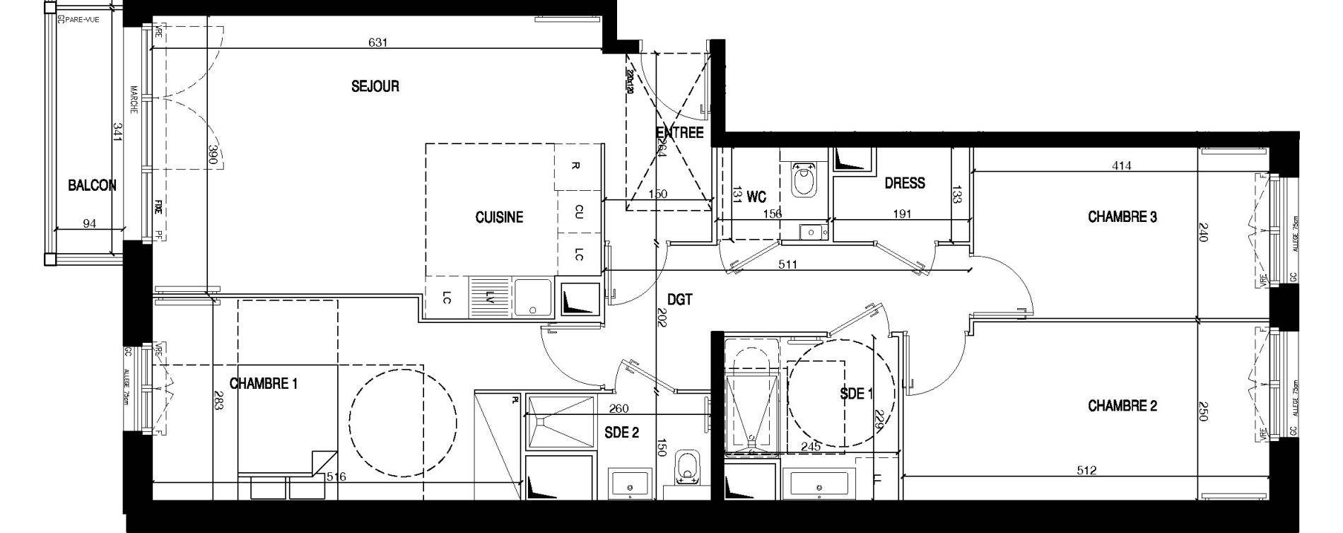 Appartement T4 de 86,78 m2 &agrave; Clamart Galvents - corby