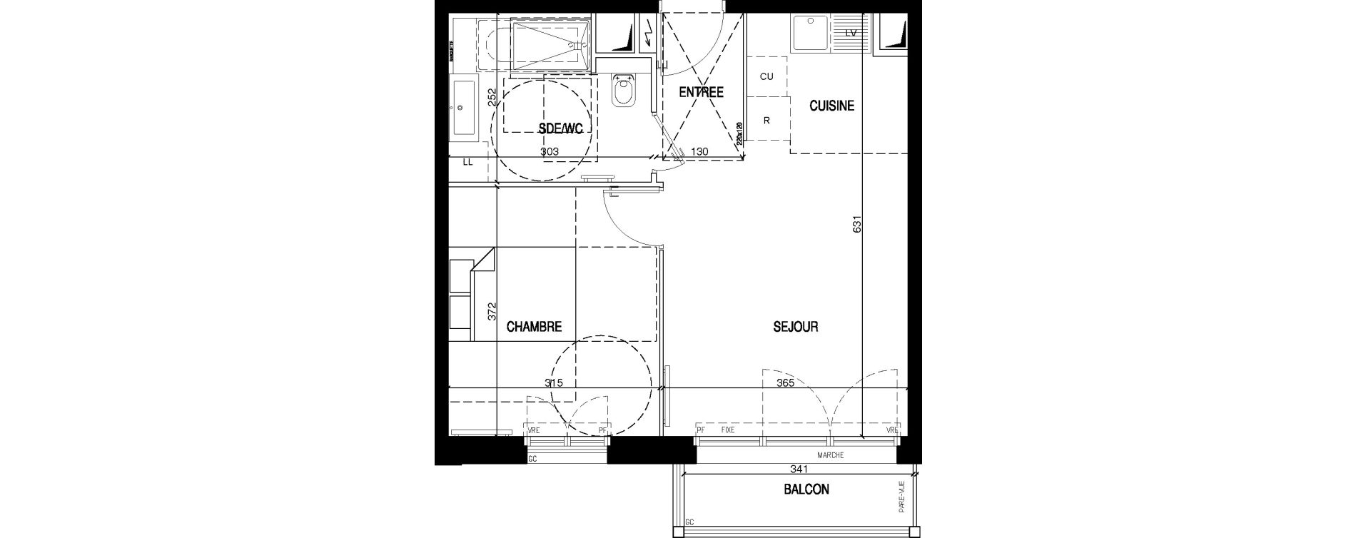 Appartement T2 de 41,58 m2 &agrave; Clamart Galvents - corby