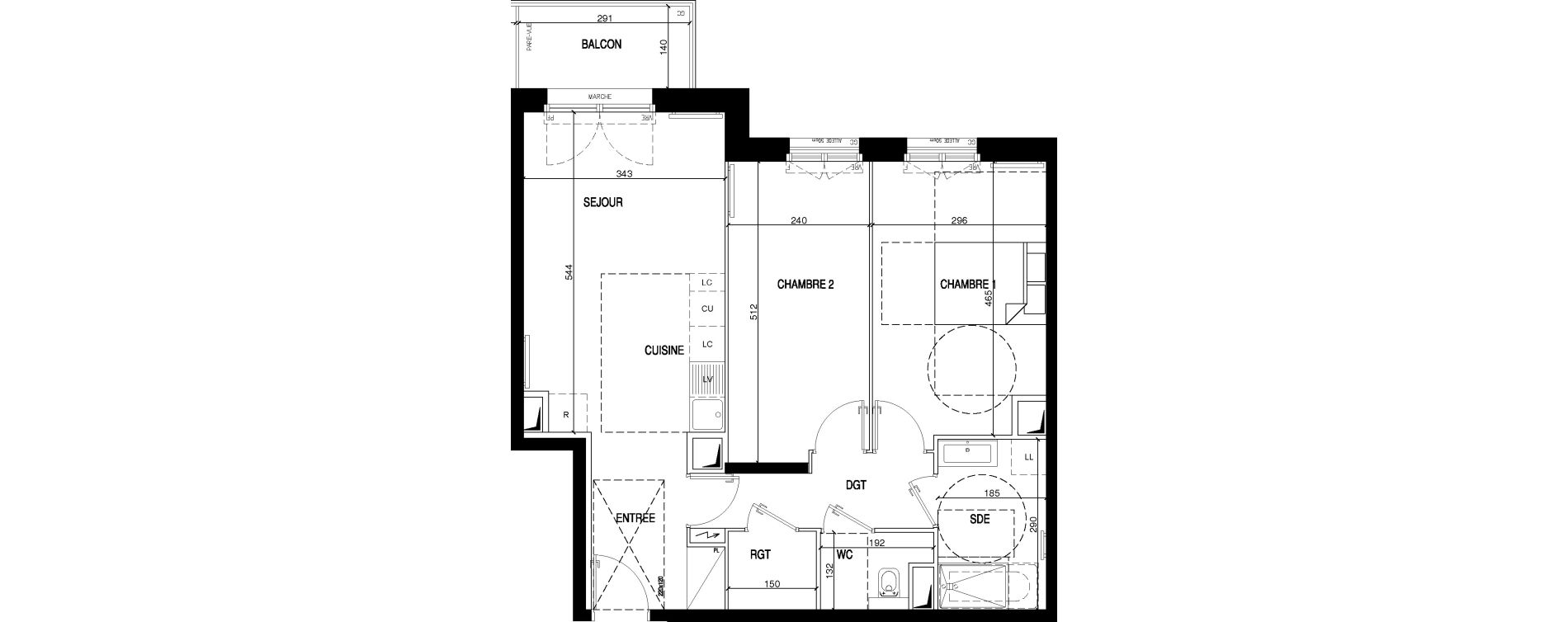 Appartement T3 de 63,81 m2 &agrave; Clamart Galvents - corby