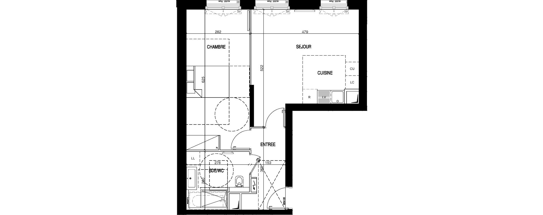 Appartement T2 de 50,82 m2 &agrave; Clamart Galvents - corby