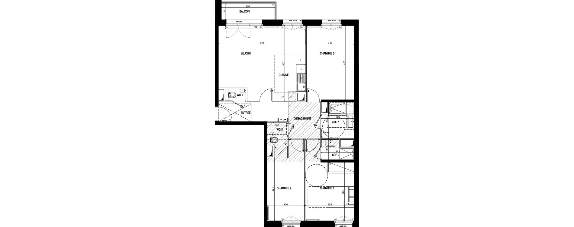 Appartement T4 de 92,25 m2 &agrave; Clamart Galvents - corby