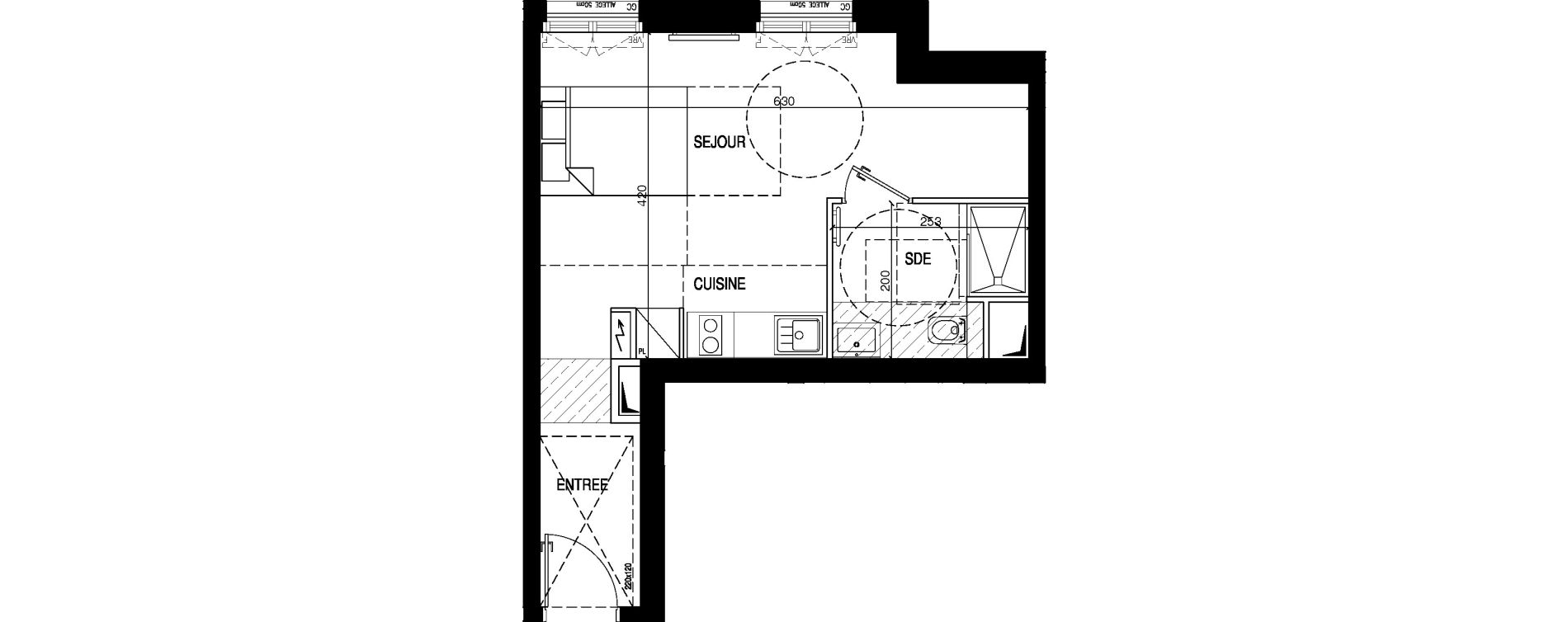 Appartement T1 de 28,15 m2 &agrave; Clamart Galvents - corby