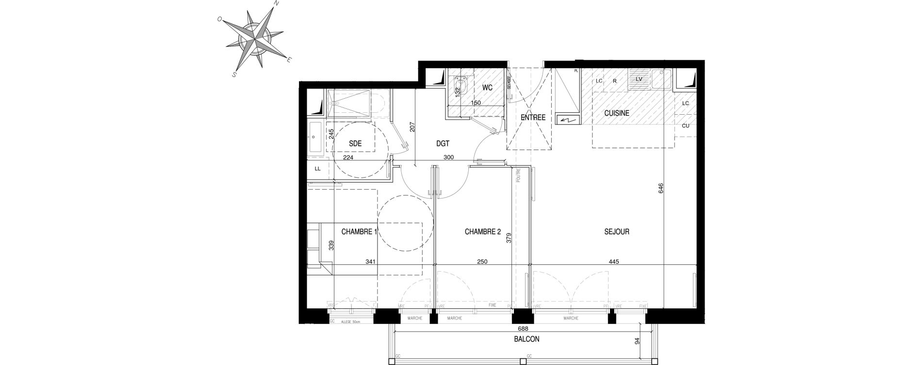 Appartement T3 de 63,11 m2 &agrave; Clamart Galvents - corby