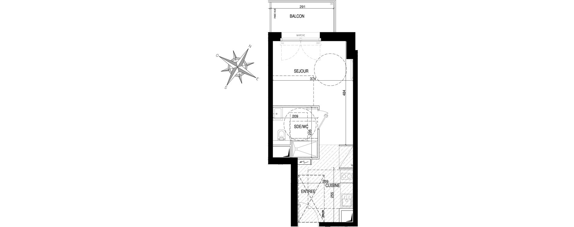 Appartement T1 de 26,32 m2 &agrave; Clamart Galvents - corby