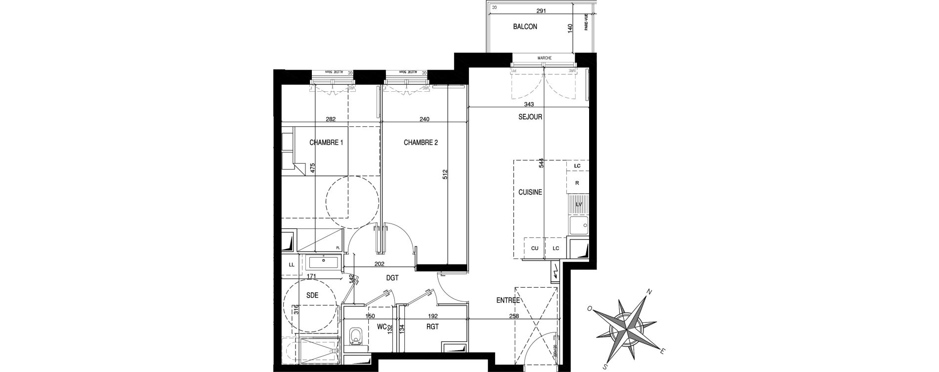 Appartement T3 de 64,54 m2 &agrave; Clamart Galvents - corby