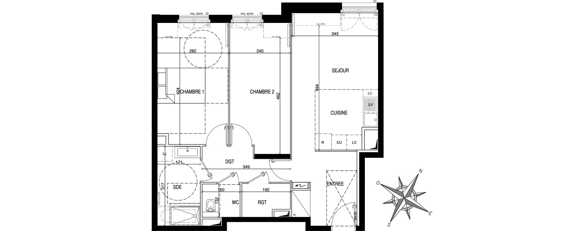 Appartement T3 de 62,62 m2 &agrave; Clamart Galvents - corby
