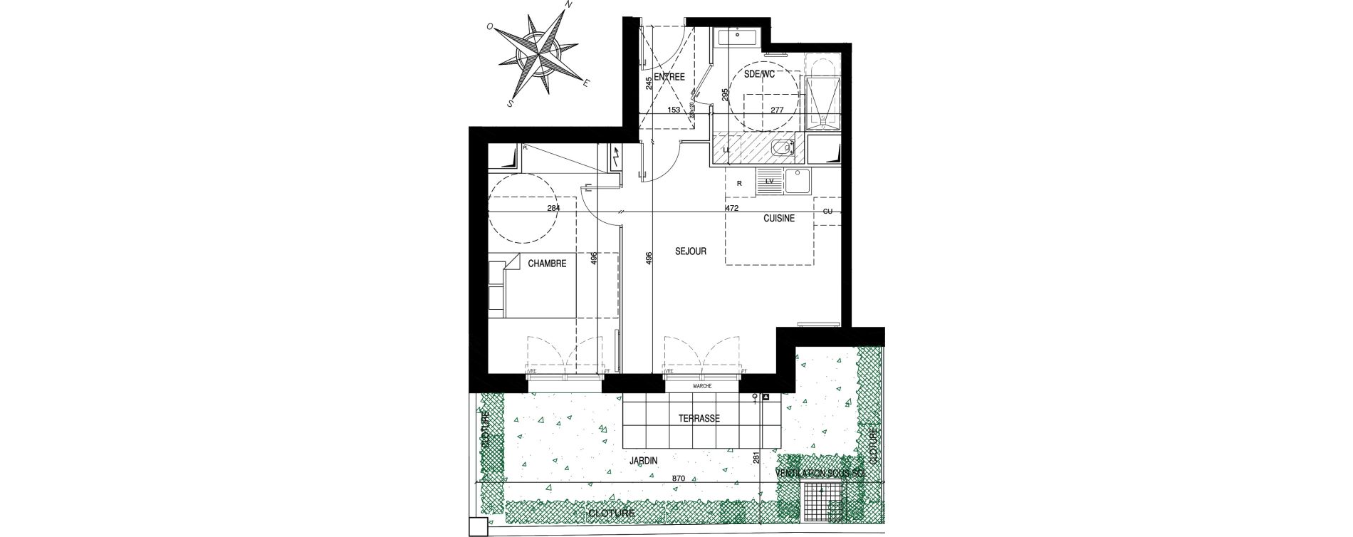 Appartement T2 de 44,32 m2 &agrave; Clamart Galvents - corby
