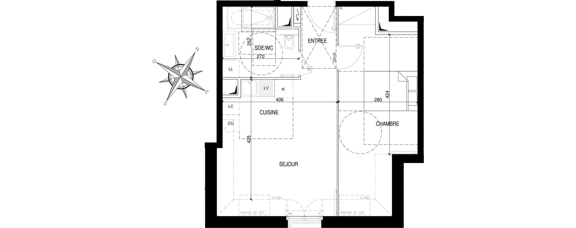 Appartement T2 de 41,16 m2 &agrave; Clamart Galvents - corby
