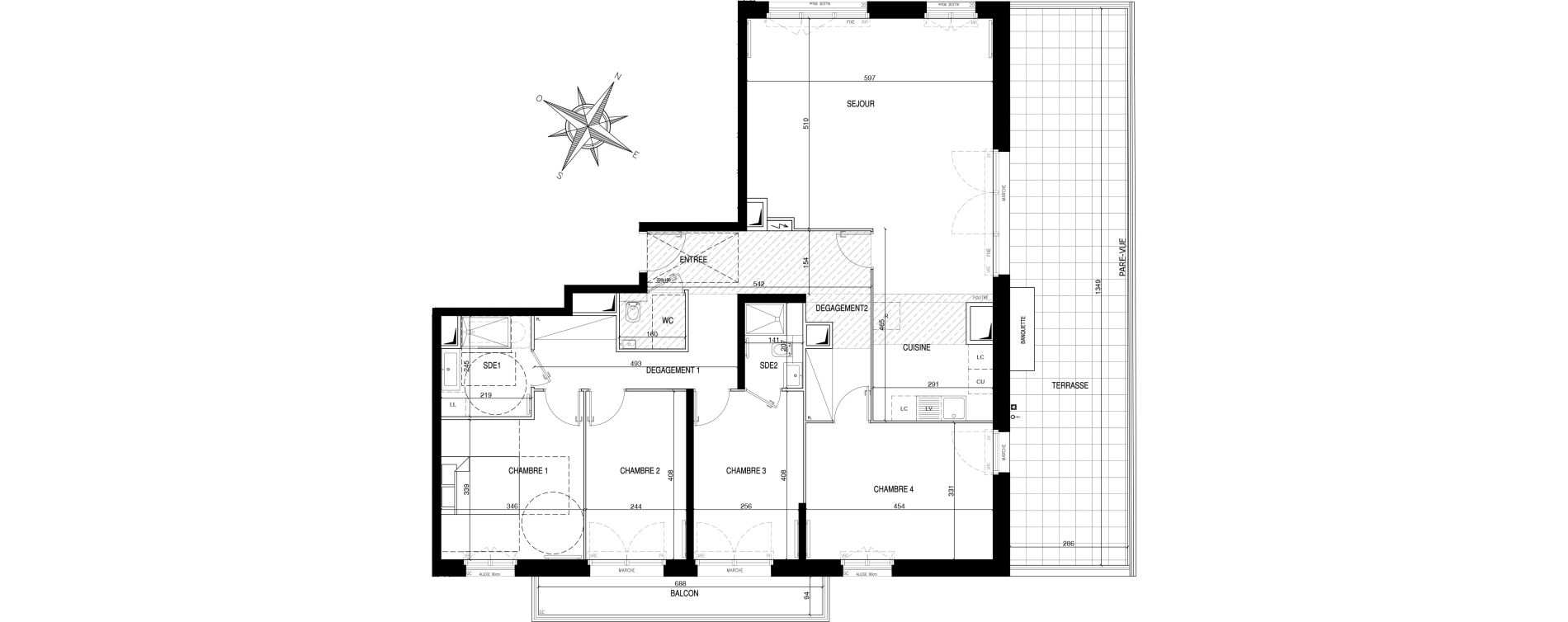 Appartement T5 de 121,52 m2 &agrave; Clamart Galvents - corby