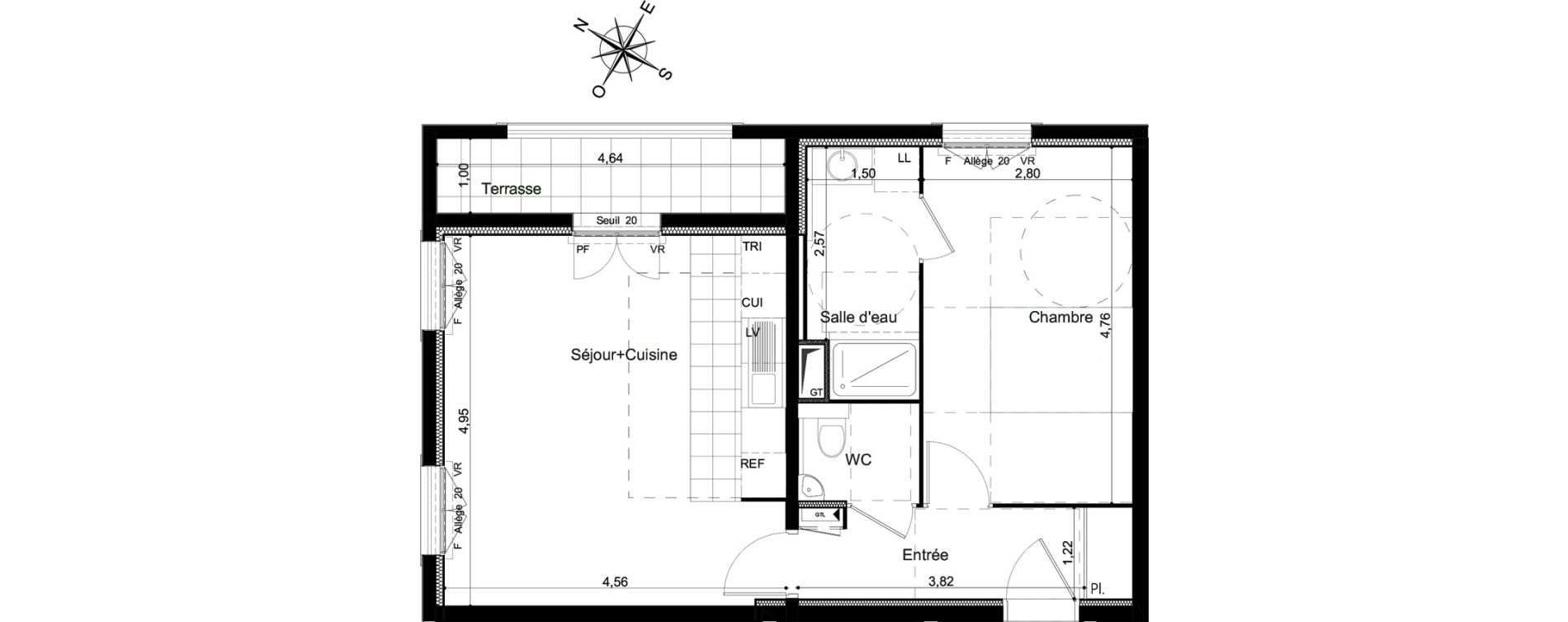 Appartement T2 de 48,25 m2 &agrave; Clamart Grand canal