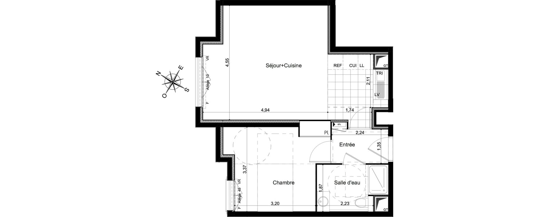 Appartement T2 de 47,47 m2 &agrave; Clamart Grand canal