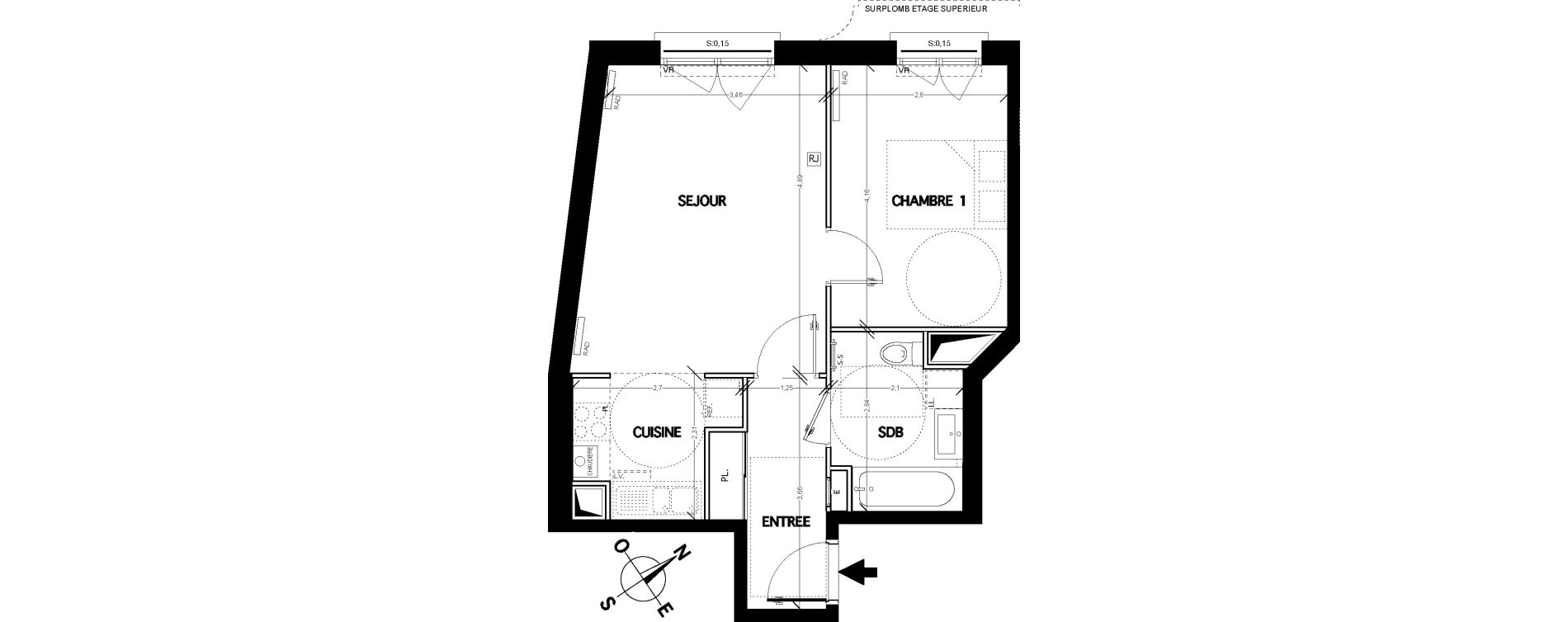 Appartement T2 de 45,50 m2 &agrave; Clamart Bois de clamart