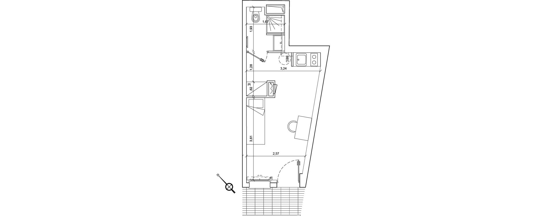 Appartement T1 de 18,46 m2 &agrave; Clamart Clamart gare