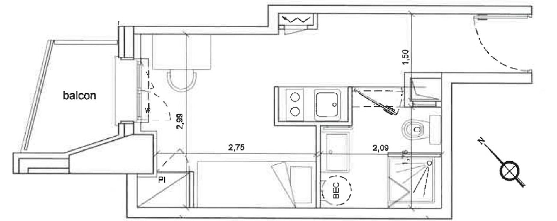 Appartement T1 de 17,14 m2 &agrave; Clamart Clamart gare
