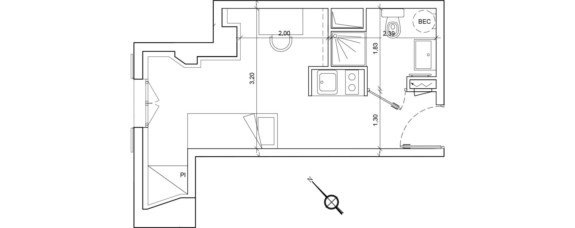 Appartement T1 de 18,74 m2 &agrave; Clamart Clamart gare