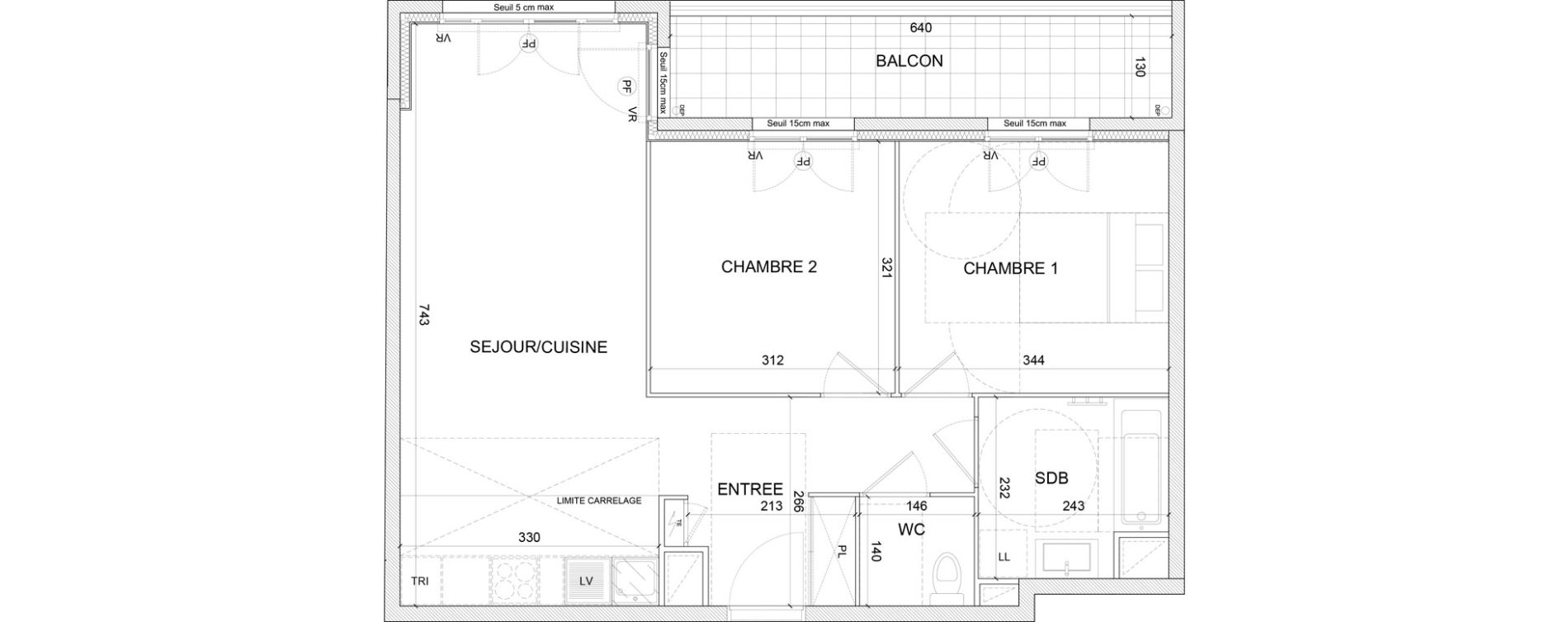 Appartement T3 de 59,71 m2 &agrave; Clamart Grand canal