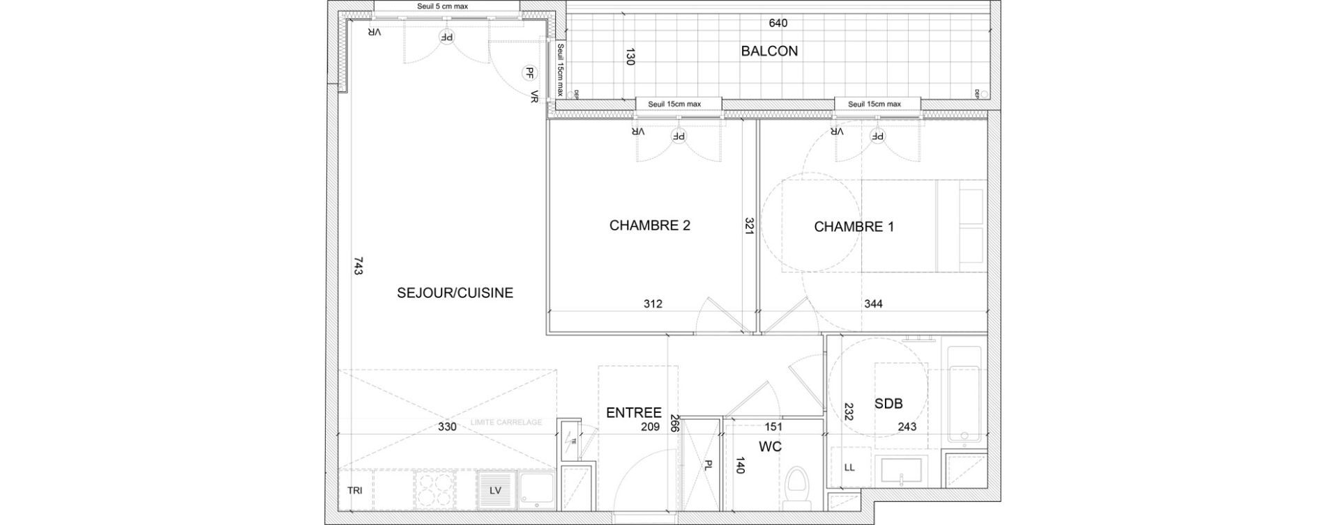 Appartement T3 de 59,74 m2 &agrave; Clamart Grand canal