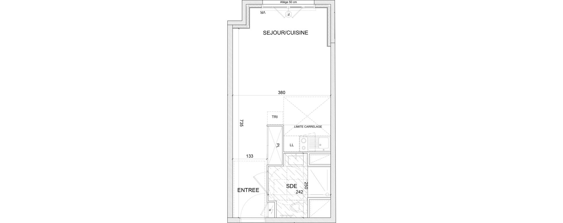 Appartement T1 de 28,57 m2 &agrave; Clamart Grand canal