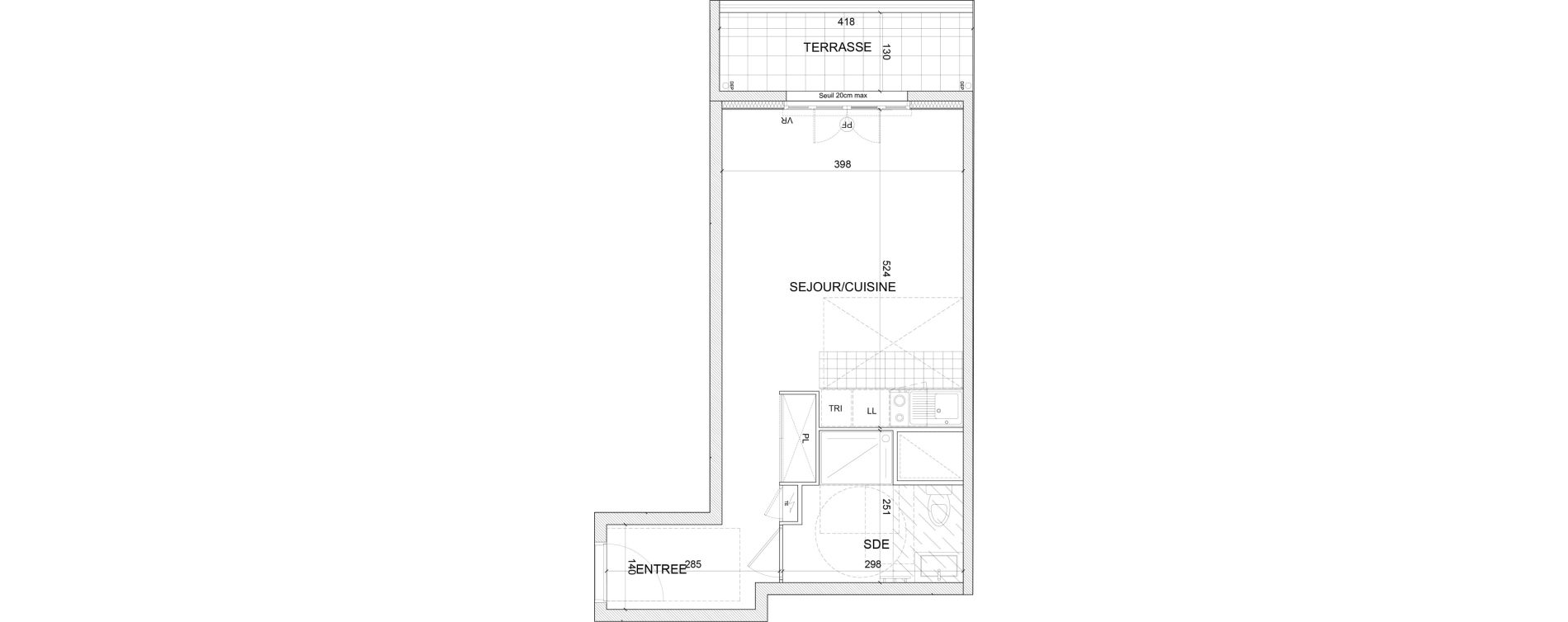 Appartement T1 de 32,38 m2 &agrave; Clamart Grand canal