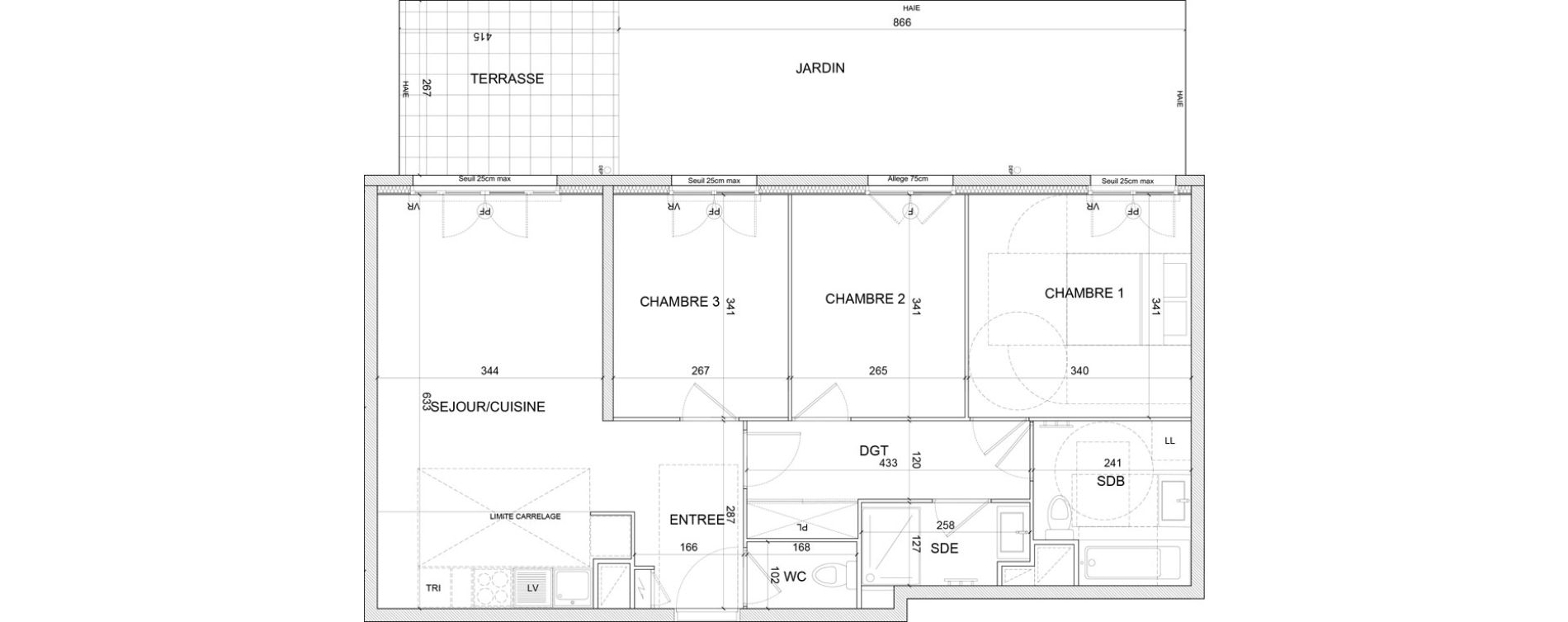 Appartement T4 de 73,58 m2 &agrave; Clamart Grand canal