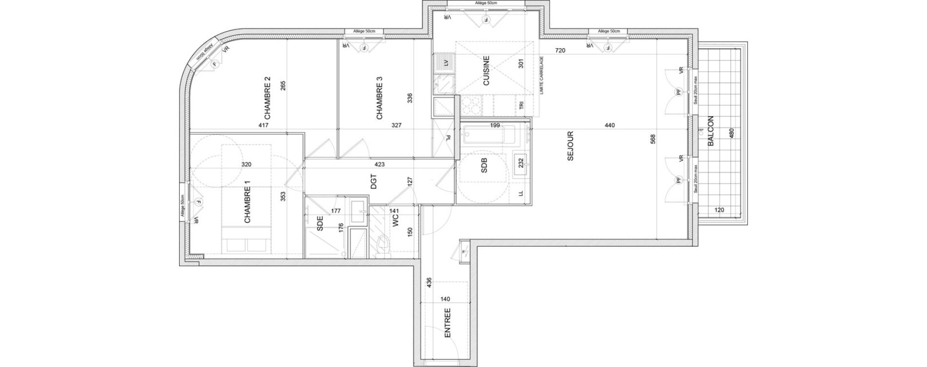 Appartement T4 de 87,00 m2 &agrave; Clamart Grand canal