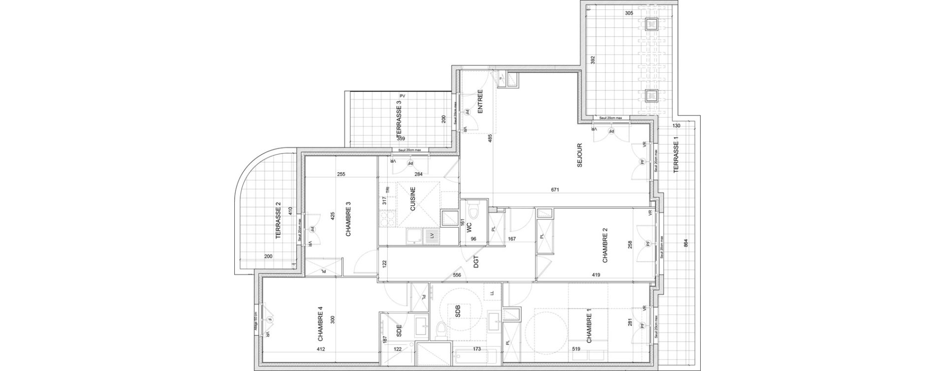 Appartement T5 de 96,06 m2 &agrave; Clamart Grand canal