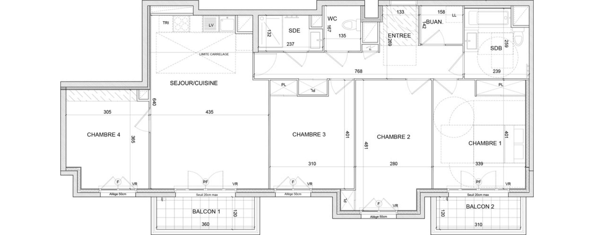 Appartement T5 de 99,25 m2 &agrave; Clamart Grand canal