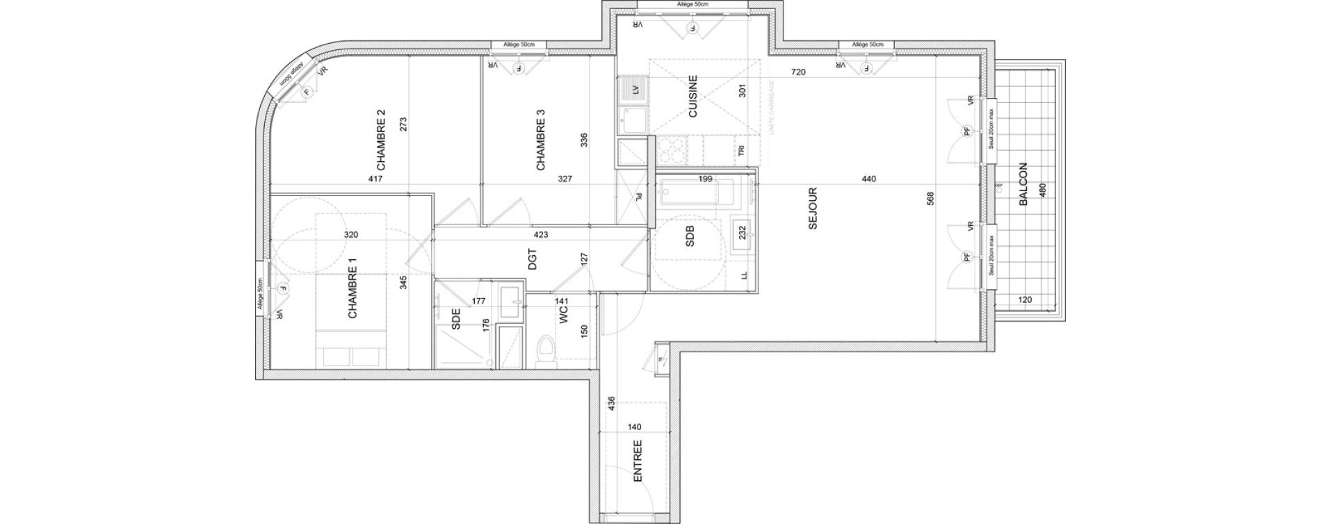 Appartement T4 de 87,00 m2 &agrave; Clamart Grand canal