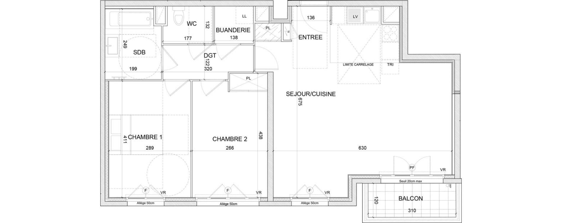 Appartement T3 de 71,63 m2 &agrave; Clamart Grand canal