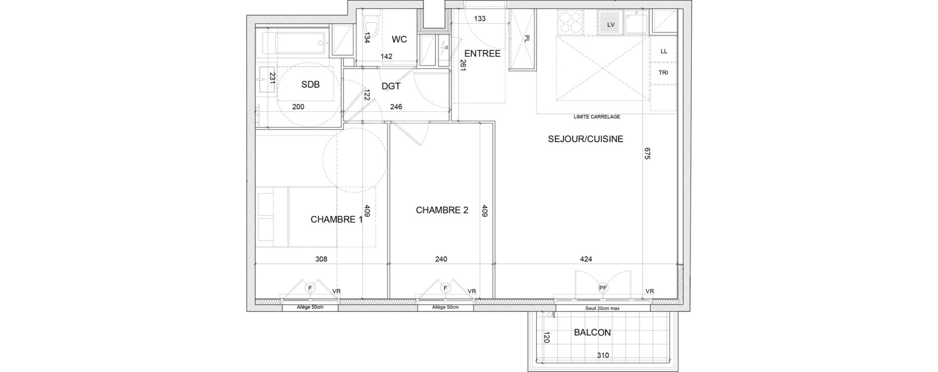 Appartement T3 de 62,21 m2 &agrave; Clamart Grand canal