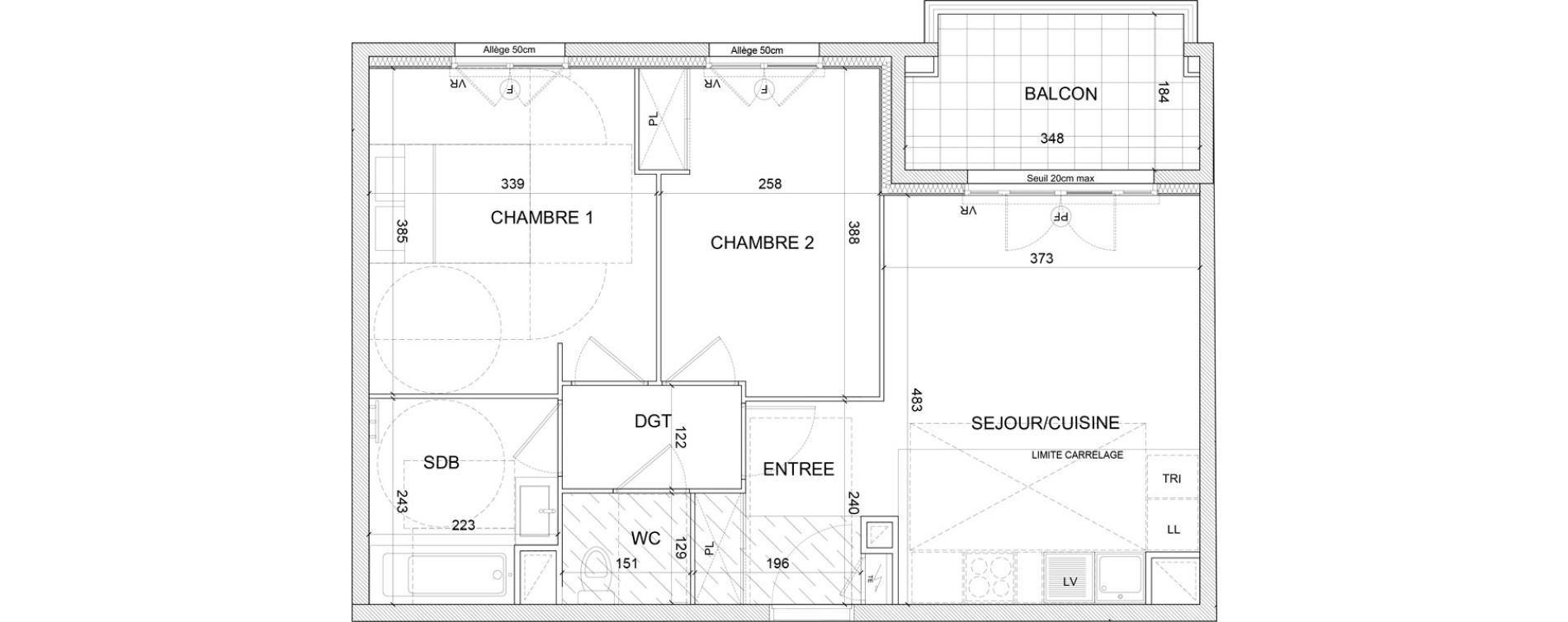 Appartement T3 de 54,13 m2 &agrave; Clamart Grand canal